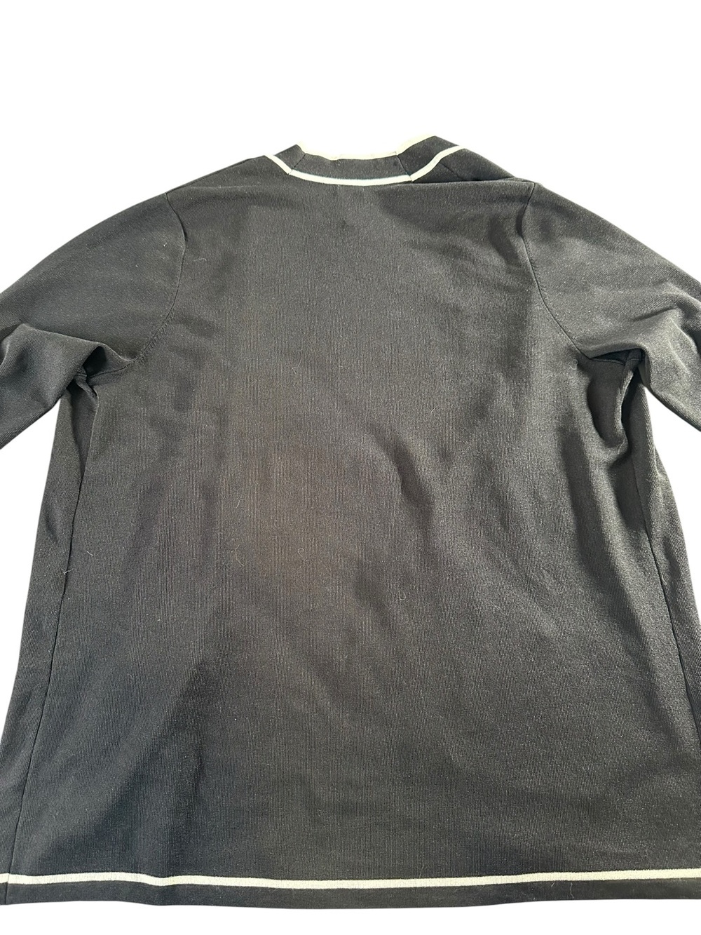 Anne Klein Black Cardigan with White Trim 1X - Picture 7 of 13